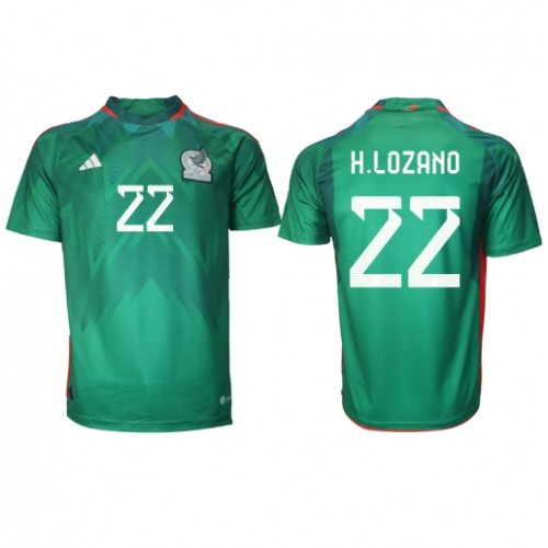 Fotballdrakt Herre Mexico Hirving Lozano #22 Hjemmedrakt VM 2022 Kortermet